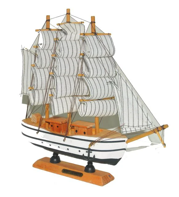 Monalisa Home 32 cm Uzunlukta Ahşap Yelkenli Maket Gemi
