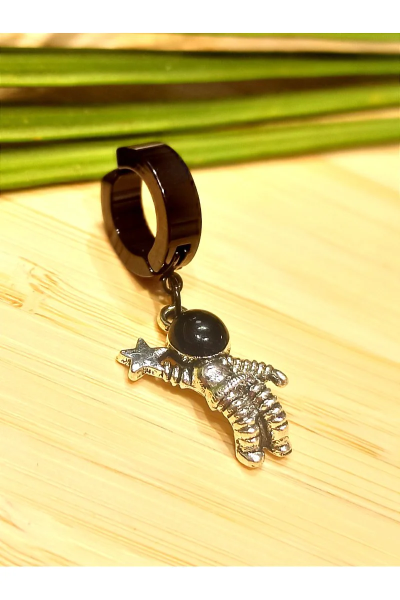 Monalisa Home Çelik Siyah Figürlü Unisex Küpe