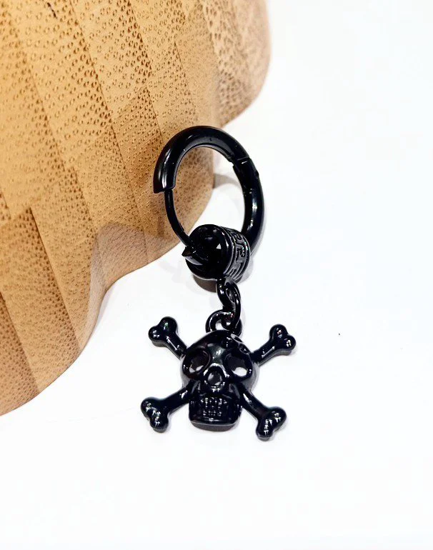 Monalisa Home Çelik Siyah Figürlü Unisex Küpe