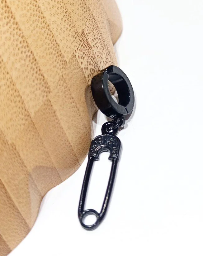 Monalisa Home Çelik Siyah Figürlü Unisex Küpe