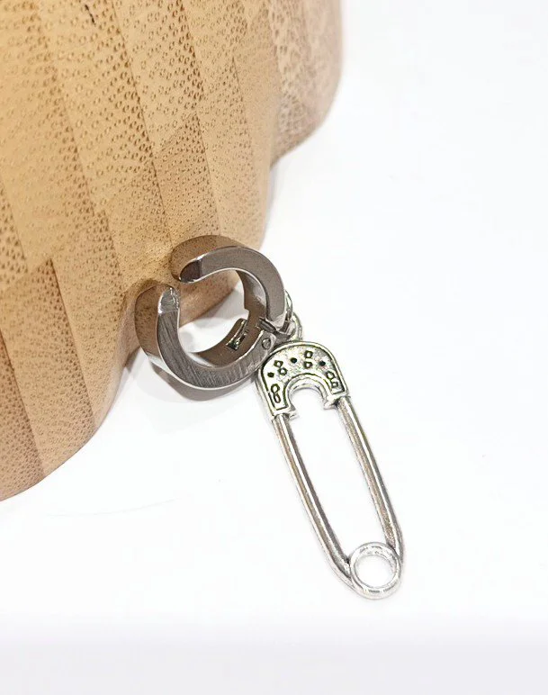 Monalisa Home Çelik Gümüş Renk Figürlü Unisex Küpe