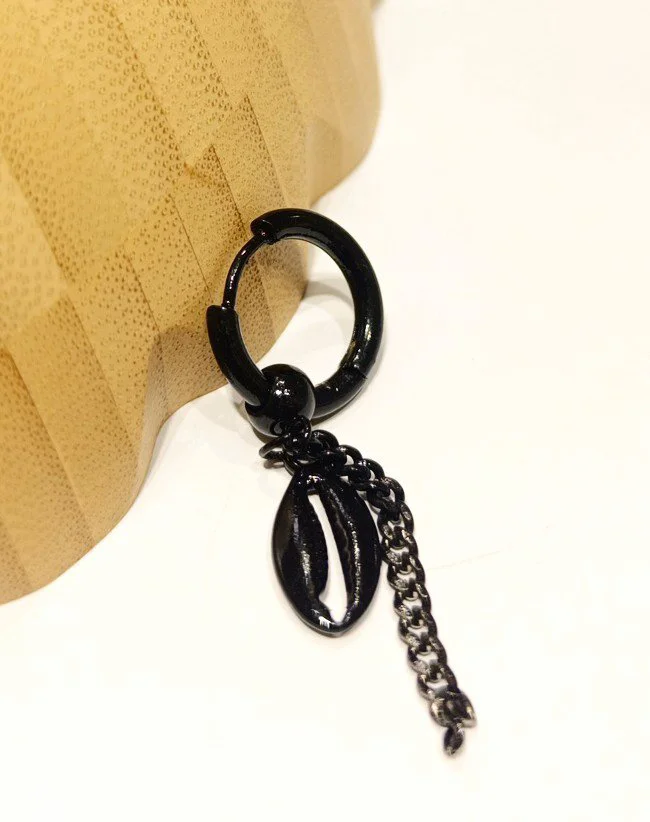 Monalisa Home Çelik Siyah Figürlü Unisex Küpe