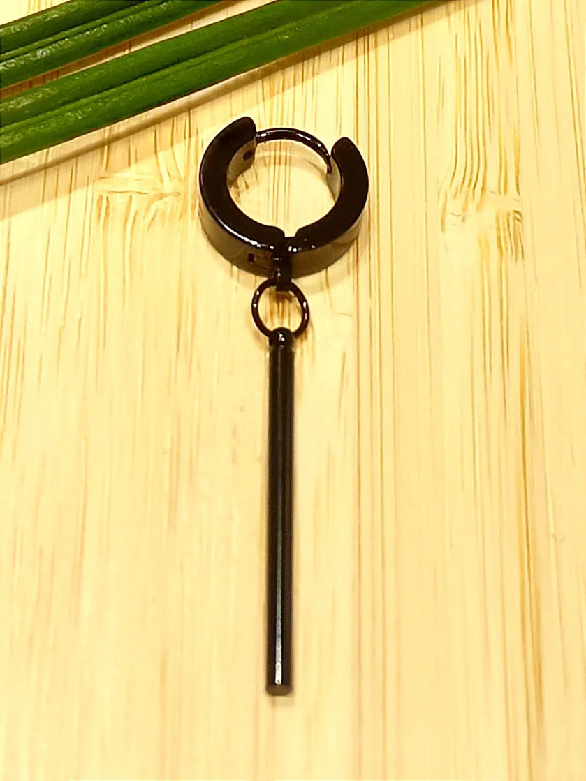 Monalisa Home Çelik Siyah Figürlü Unisex Küpe