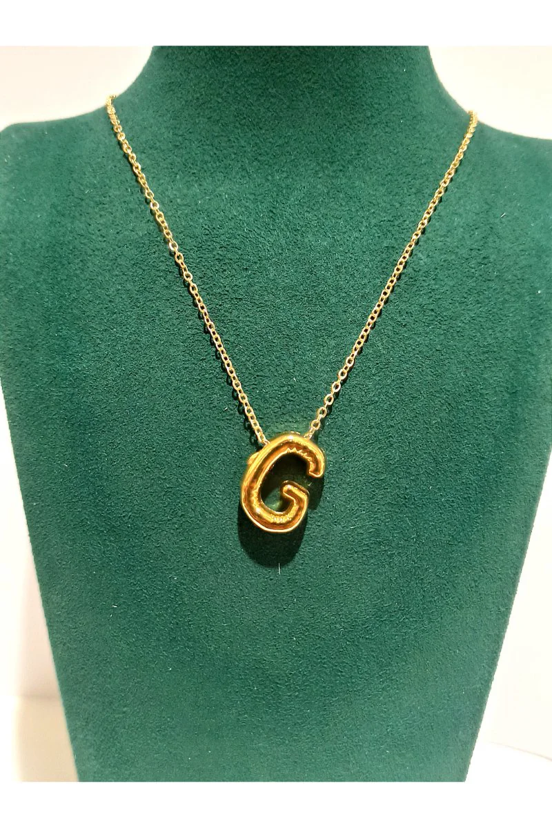 Monalisa Home Gold Renk Lüks Figürlü Gösterişli Harf Kolye