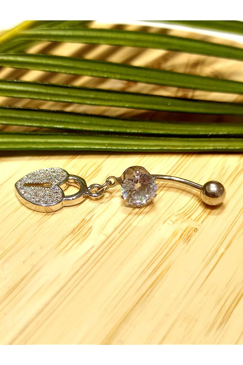 Monalisa Home Gümüş Renk Taşlı Göbek Pirsıng