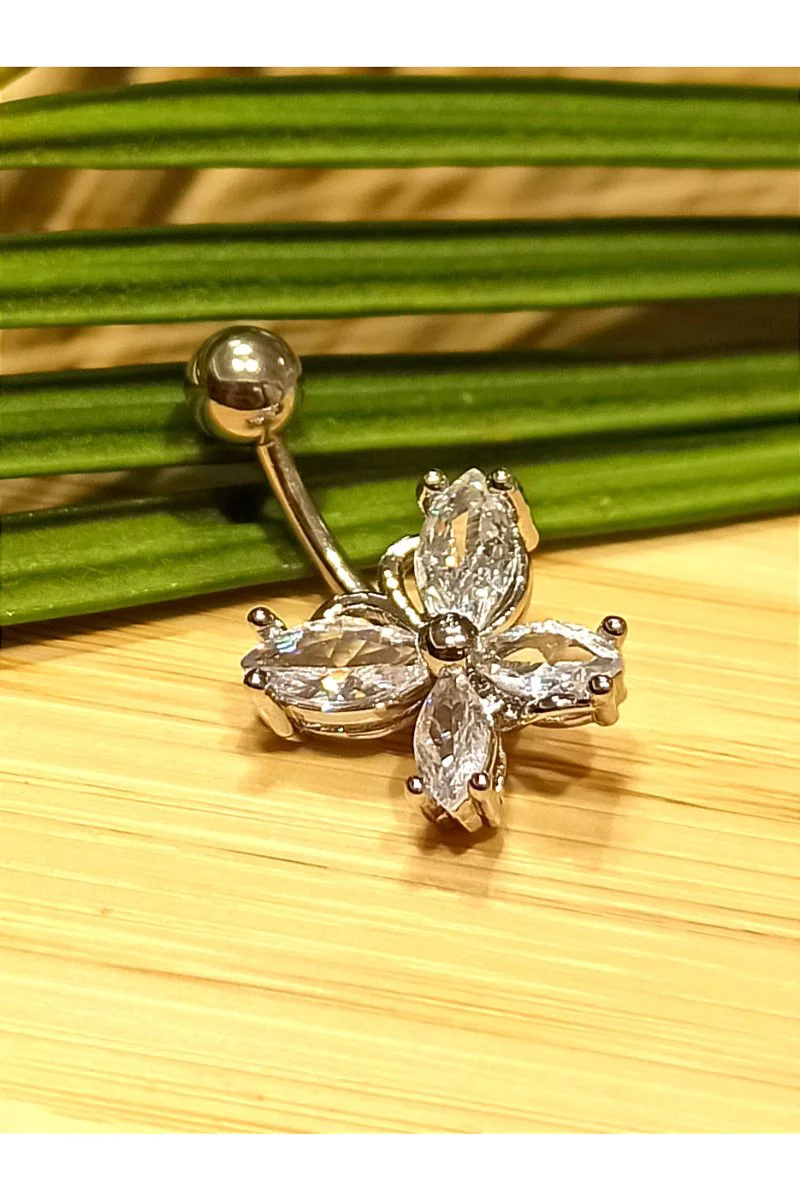 Monalisa Home Gümüş Renk Taşlı Göbek Pirsıng