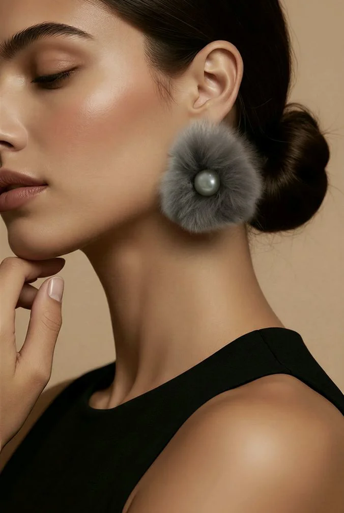 Monalisa Home İncili Peluş Figürlü Küpe