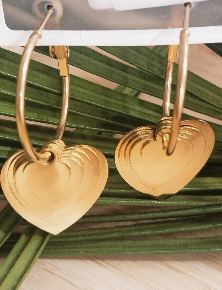 Monalisa Home Lüks Kalp Figürlü Gold Renk  Küpe