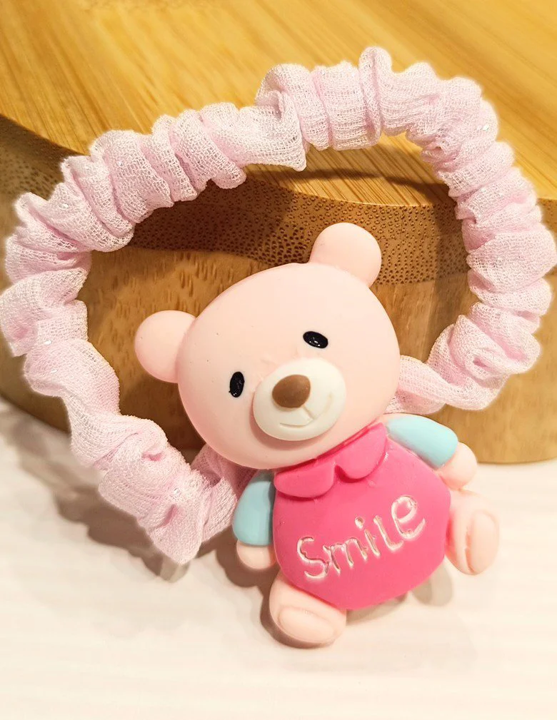 Monalisa Home Pembe Lüks Gösterişli Ayıcık Figürlü Lastik Toka