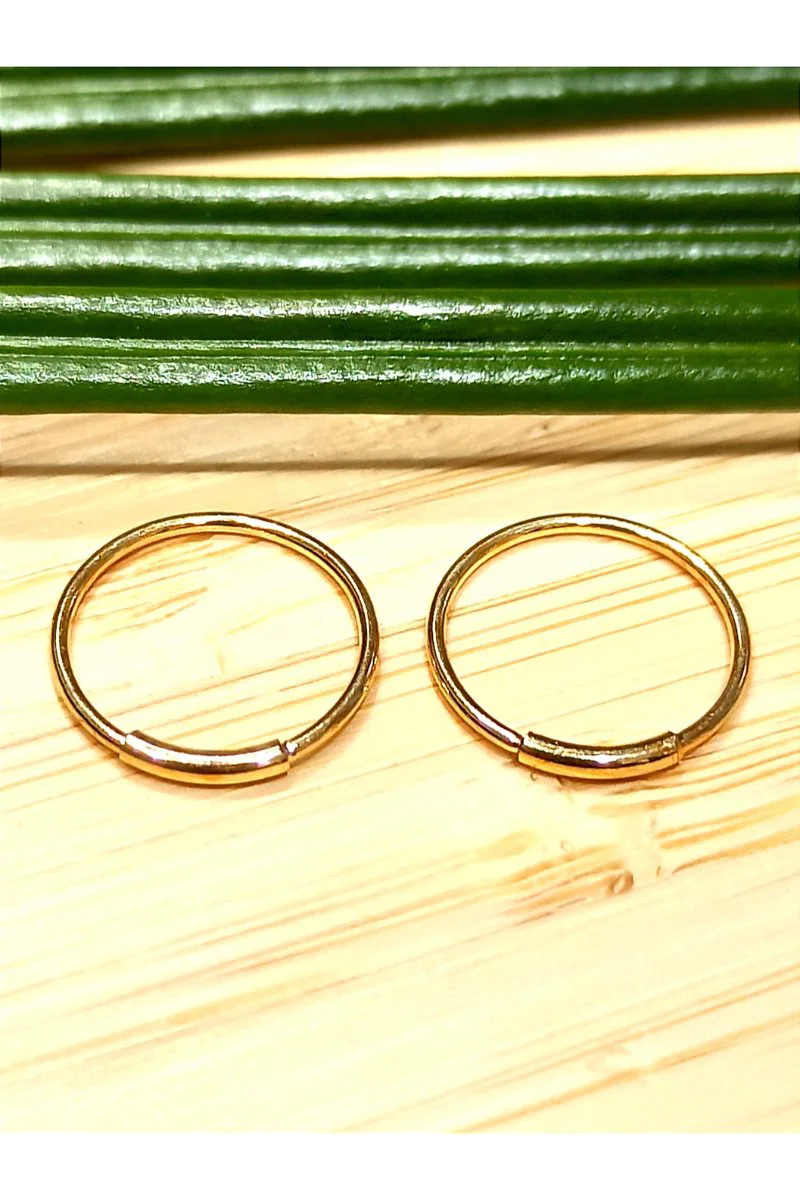 Monalisa Home Sarı Renk  Halka Unisex Çelik Küpe