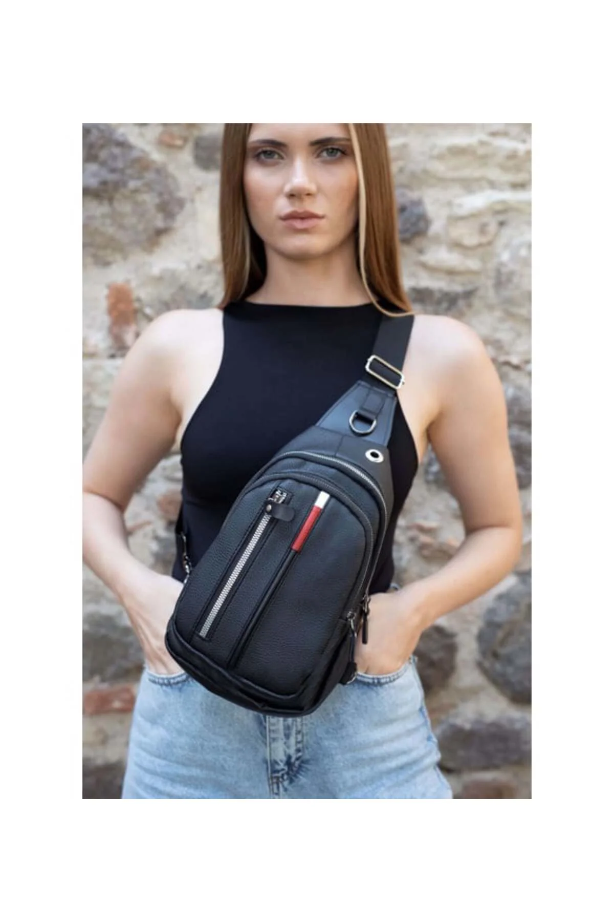 Monalisa HomeNewish Çapraz Göğüs Ve Omuz Çantası BodyBag Siyah (B