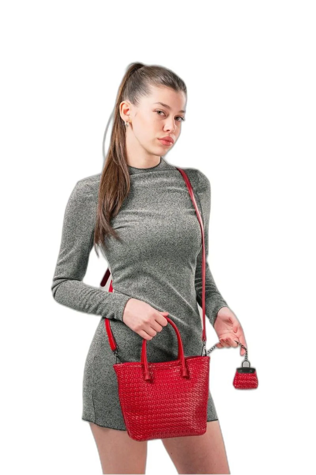 Monallsa Home ÇÇS Kadın Red 18038 Omuz Askılı Çanta