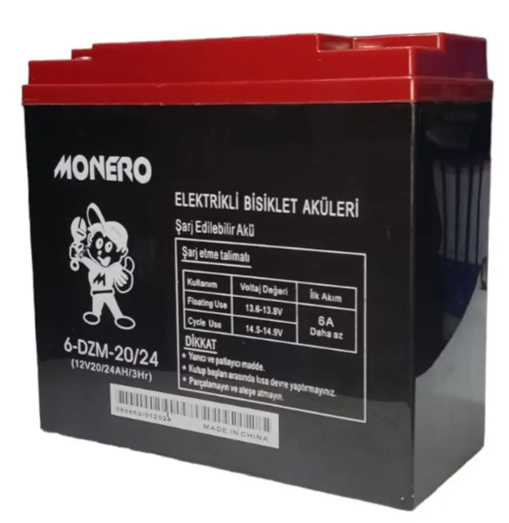 MONERO 12V-20 AMPER DİK E-BIKE AKÜ 4'LÜ PAKET 24 amper ebatların MONERO 12V-20 AMPER DİK E-BIKE AKÜ 4'LÜ PAKET 24 amper ebatların
