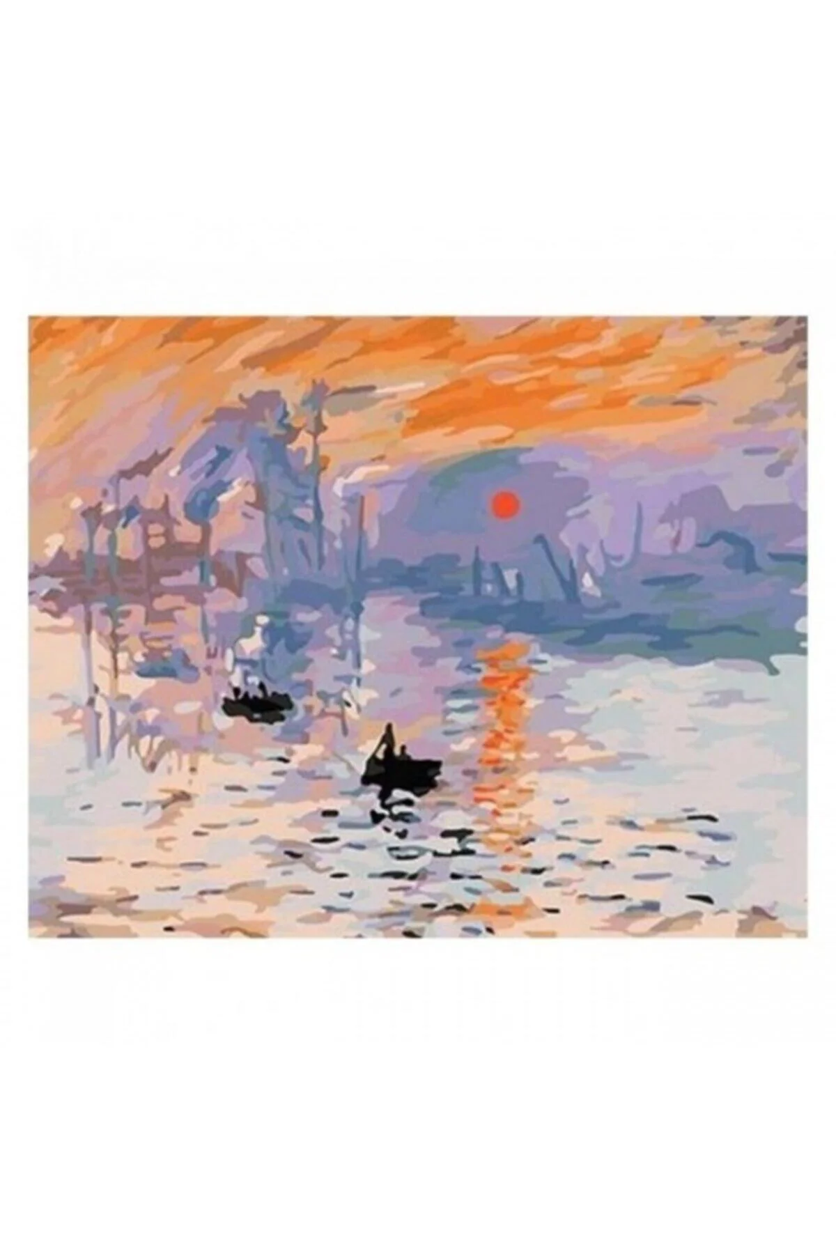 Monet Gün Doğumu Sayılarla Boyama Seti KASNAKLI DUVARA ASILABİLİR Duvar Sticker