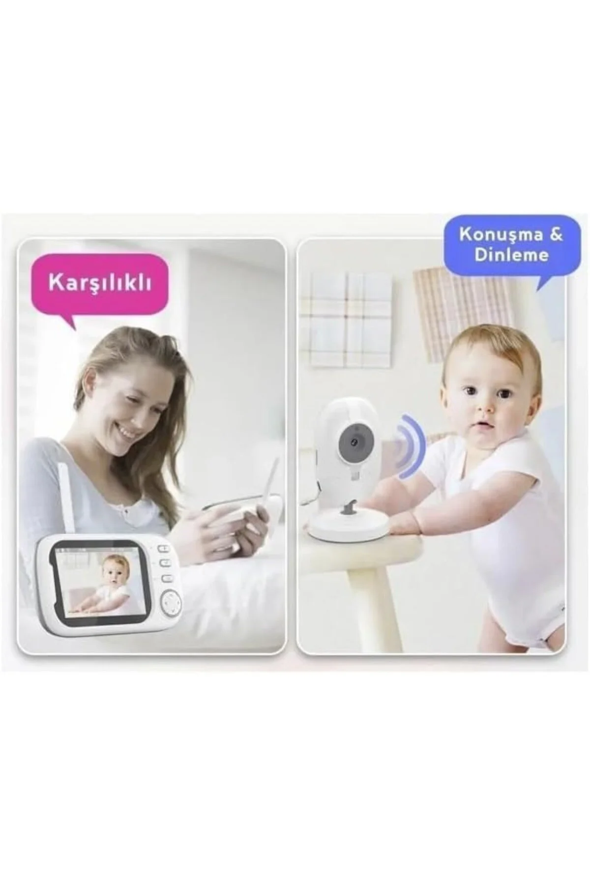 Monitörlü Smart Ip Full Hd Akıllı Bebek Kamerası Monitörü Telsiz Güvenlik Kamerası