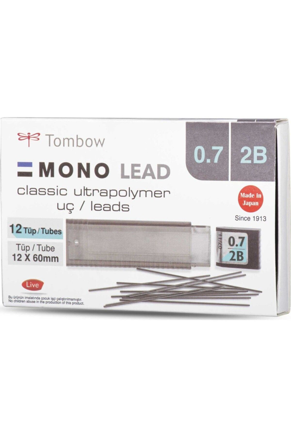 Tombow Mono Lead 0.7Mm 2B Min (Uç) 12'Li Kutu