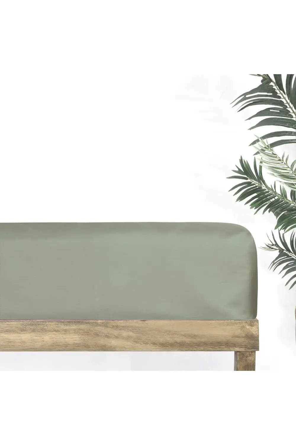 Monochrome %100 Pamuk Saten Düz Çarşaf Çift Kişilik-Yeşil