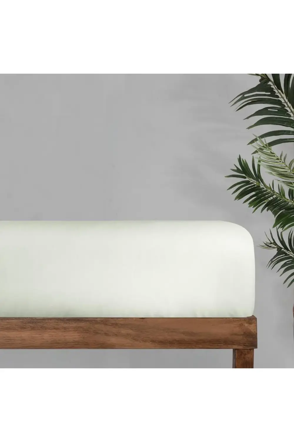 Monochrome %100 Pamuk Saten Düz Çarşaf Çift Kişilik Off White