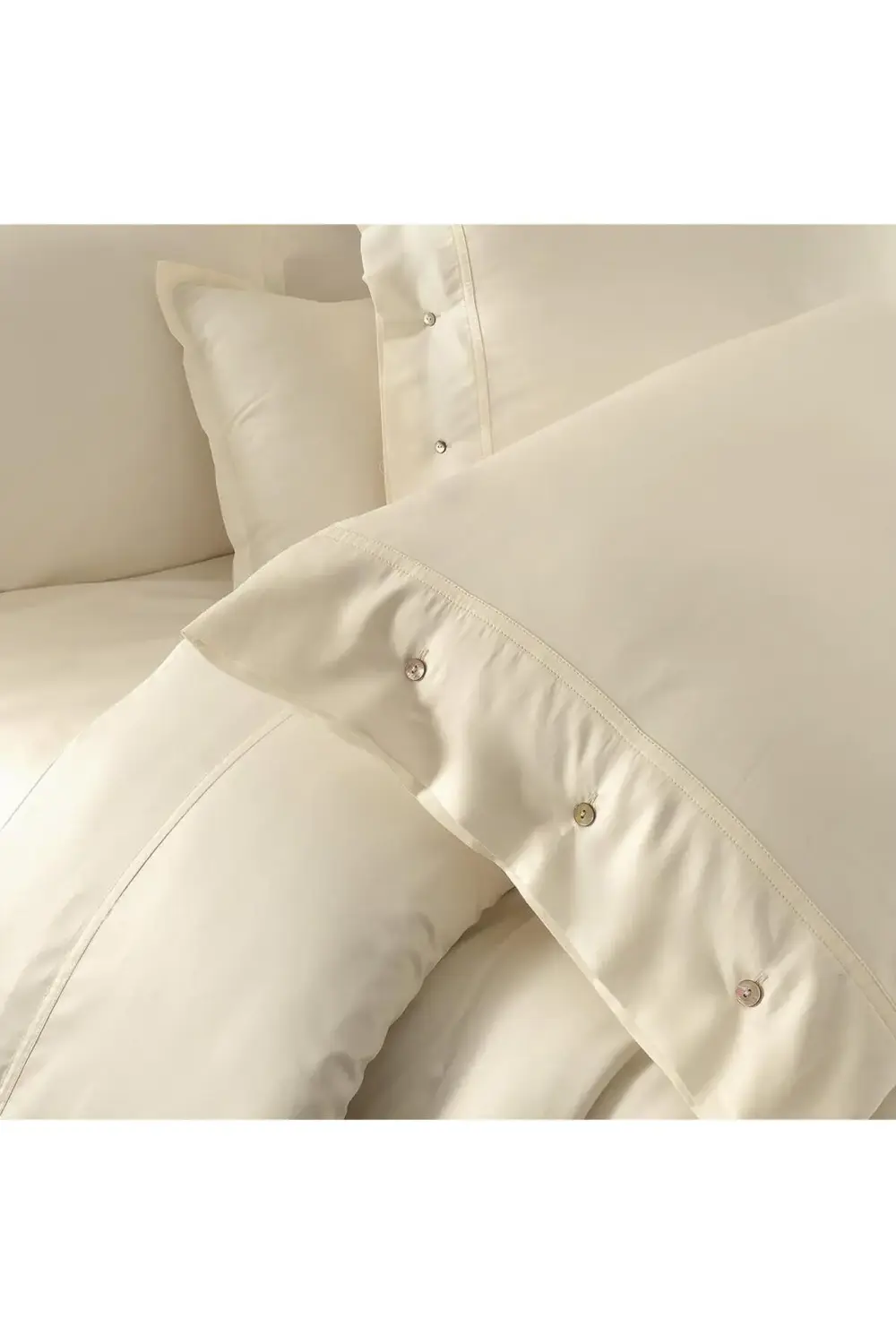 Monochrome %100 Pamuk Saten Yastık Kılıfı Cream