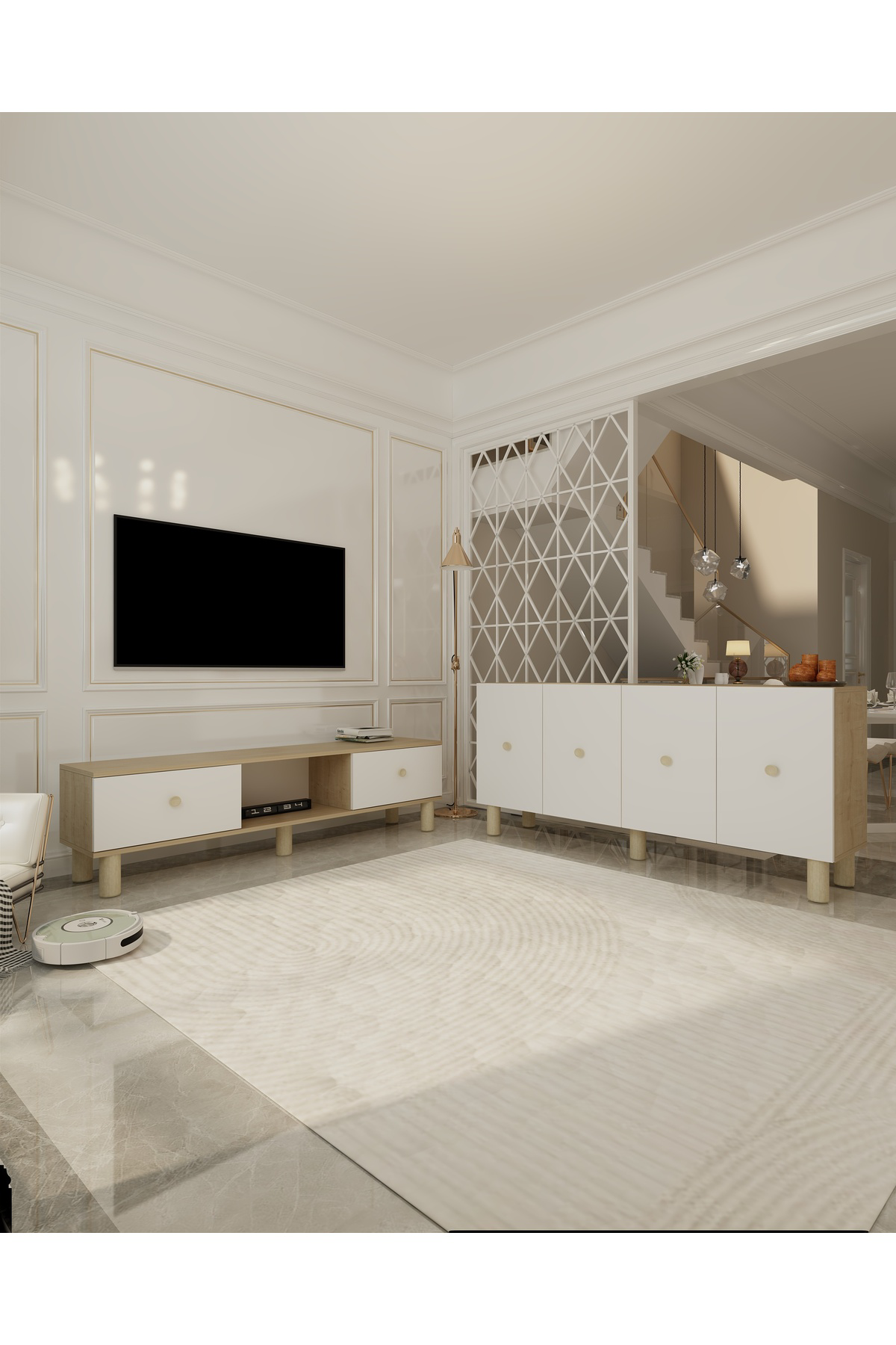 Cantek Dizayn Monoct Bohem Konsol (Kb150) Ve Bohem Tv Sehpasi 2'Li Salon Takimi