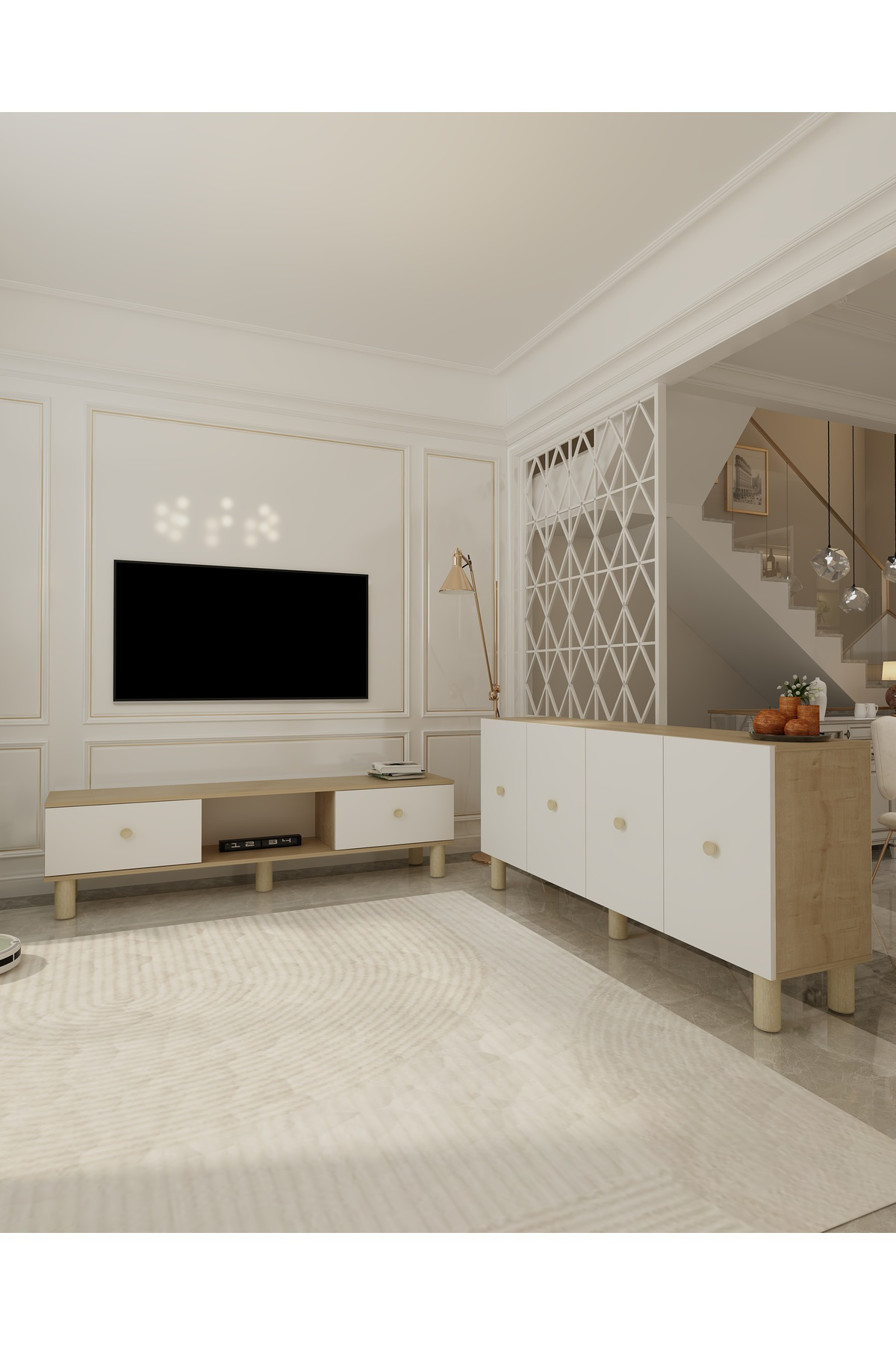 Cantek Dizayn Monoct Bohem Konsol (Kb150) Ve Bohem Tv Sehpasi 2'Li Salon Takimi