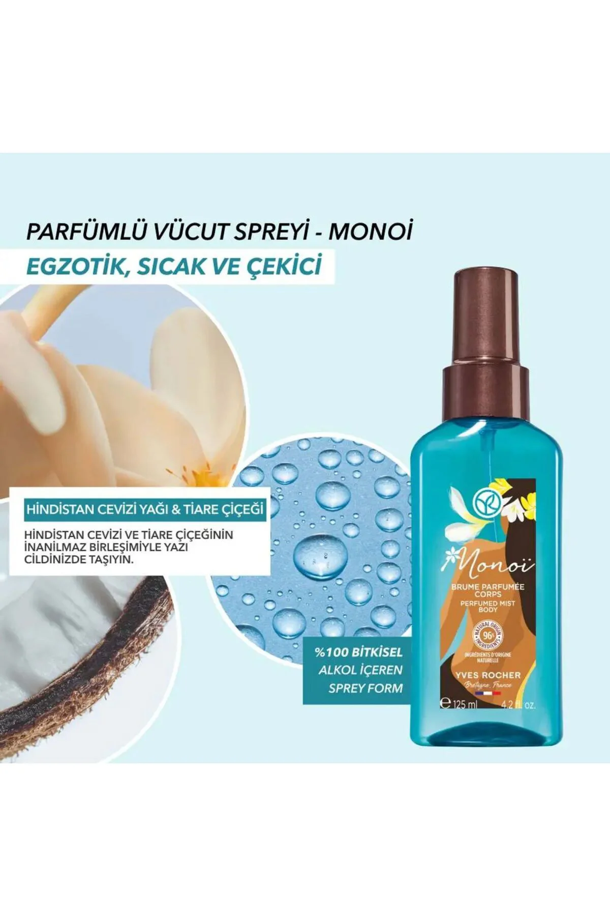 Monoi Parfümlü Vücut Spreyi-Egzotik, Sıcak ve Çekici-Monoi de Tah