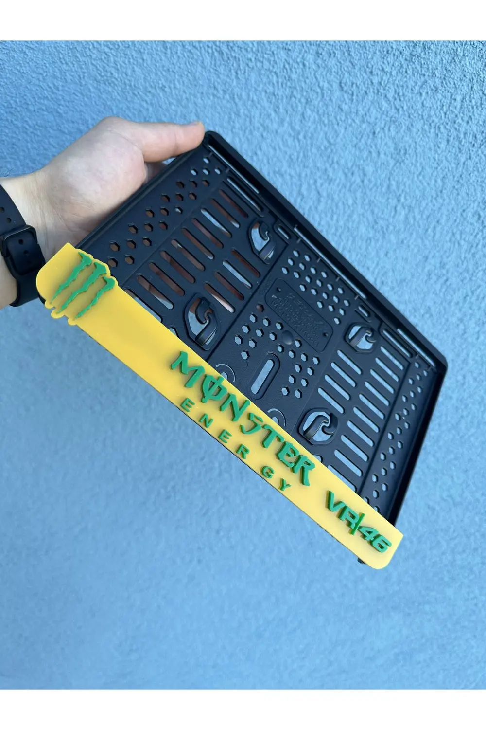 Monster Energy Vr-46 Sarı 3d Kabrtmalı Pleksi Motor Plakalığı