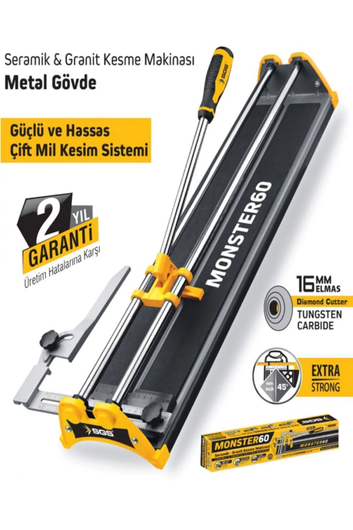 MONSTER60 Profesyonel Fayans Granit Kesme Makinesi 60cm - Metal G
