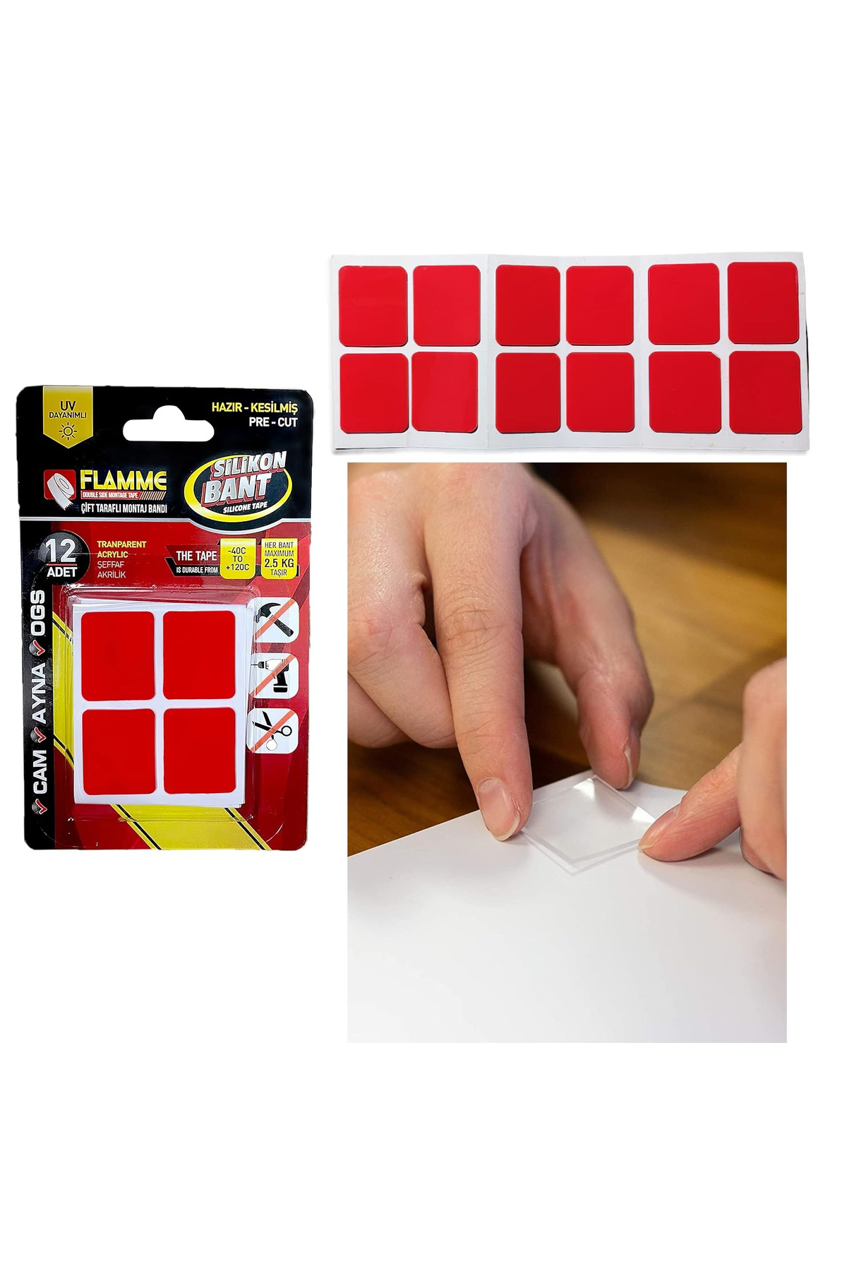 Doremodam Montaj Bandı 2.5 Kg - Çift Taraflı Hazır Kesilmiş Silikon Bant 12