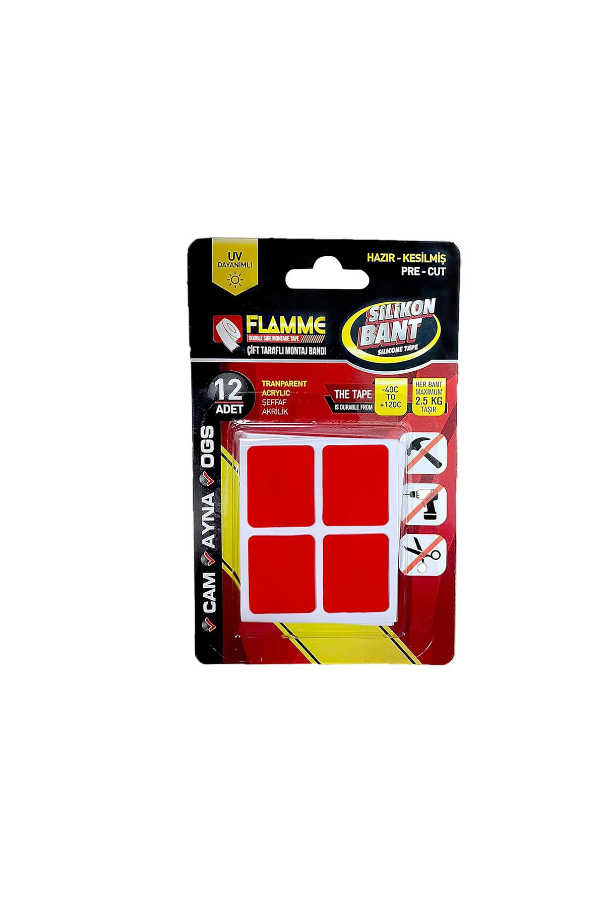 Doremodam Montaj Bandı 2.5 Kg - Çift Taraflı Hazır Kesilmiş Silikon Bant 12