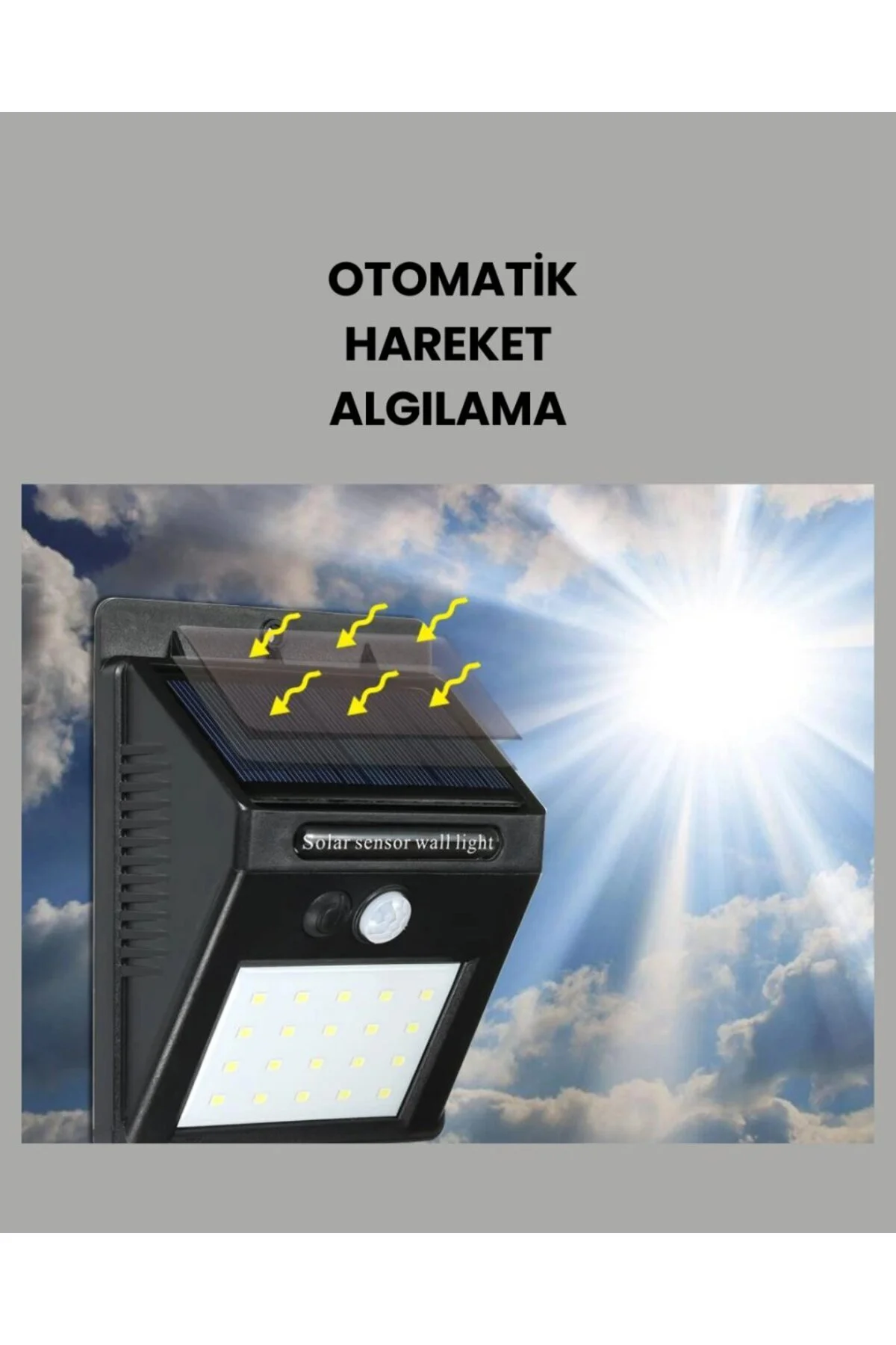 Montajlı Güneş Enerjili Duvar Tipi Aydınlatma – 8 Saat Çalışma Sü