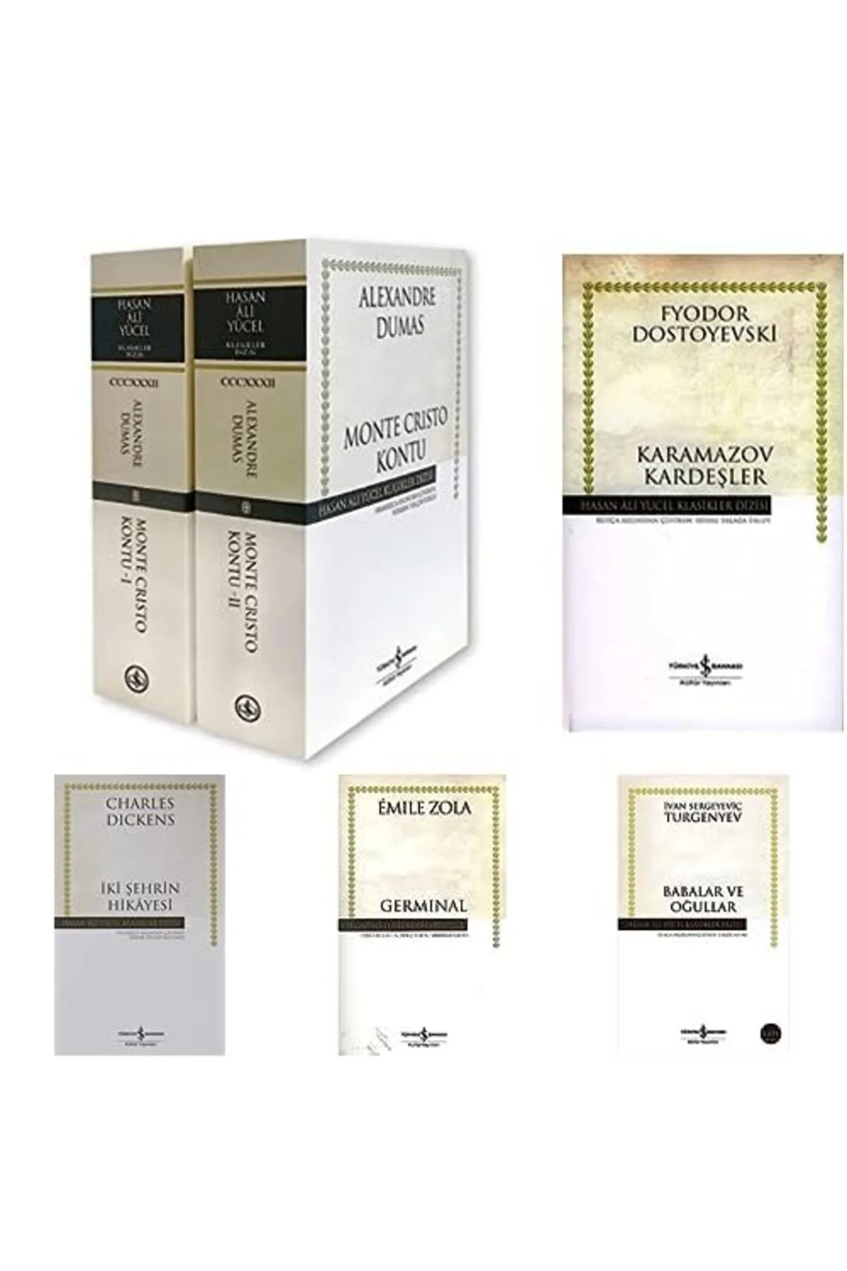 monte cristo kontu -2set +karamazov kardesler +iki sehrin hikayesi +germinal + babalar ve ogullar=(