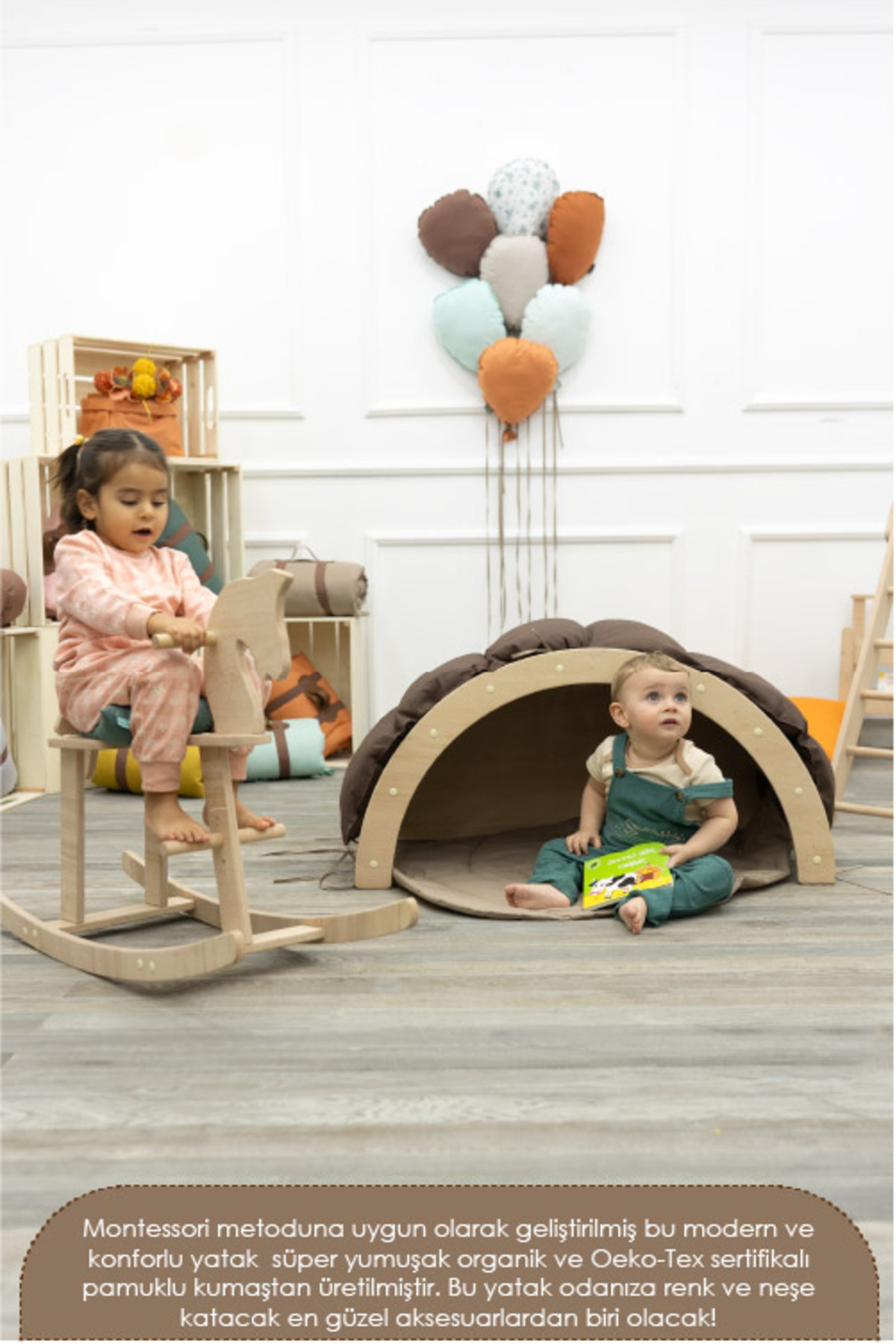 Mordesign Montessori Çocuk Oyun Minderi,Katlanabilir Yer Minderi,Anaokul/Kr