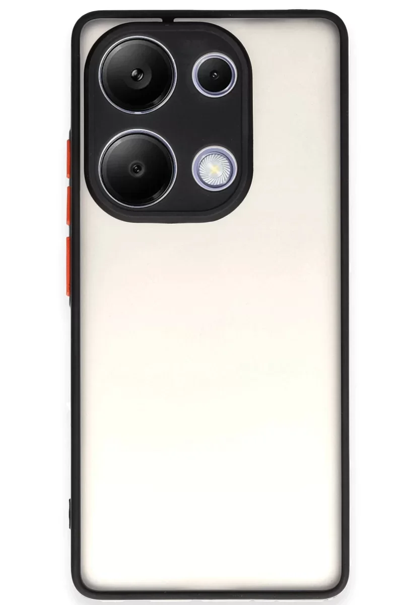 Montreal Silikon Kılıf Redmi Note 13 Pro 4G ile Uyumlu - Siyah Darbe Emici Kamera Koruyucu Telefon Kılıfı