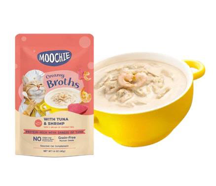 Moochie Parça Ton Balıklı Karidesli Tahılsız Kedi Çorbası 40gr