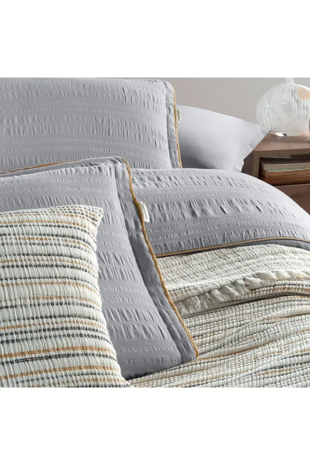 Sarev Mood Comfort Mare Çift Kişilik Yatak Örtüsü +Nevresim Takımı Gri