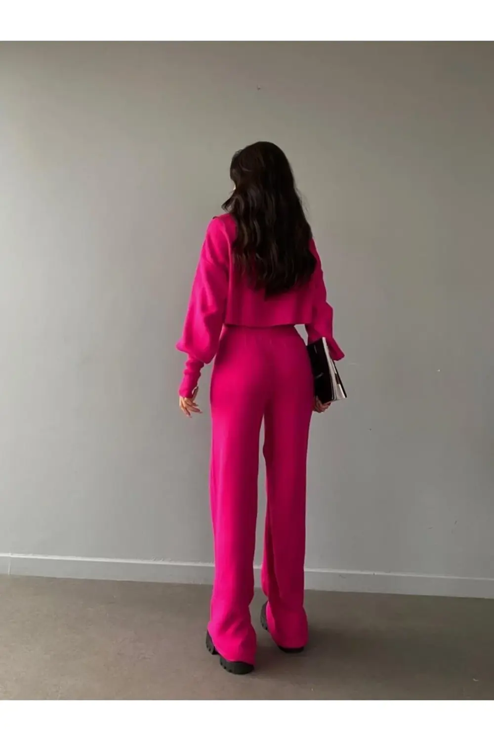 Mooi Butik Balıkçı Yaka Parmak Geçirmeli Alt-Üst Sartre Takım 297