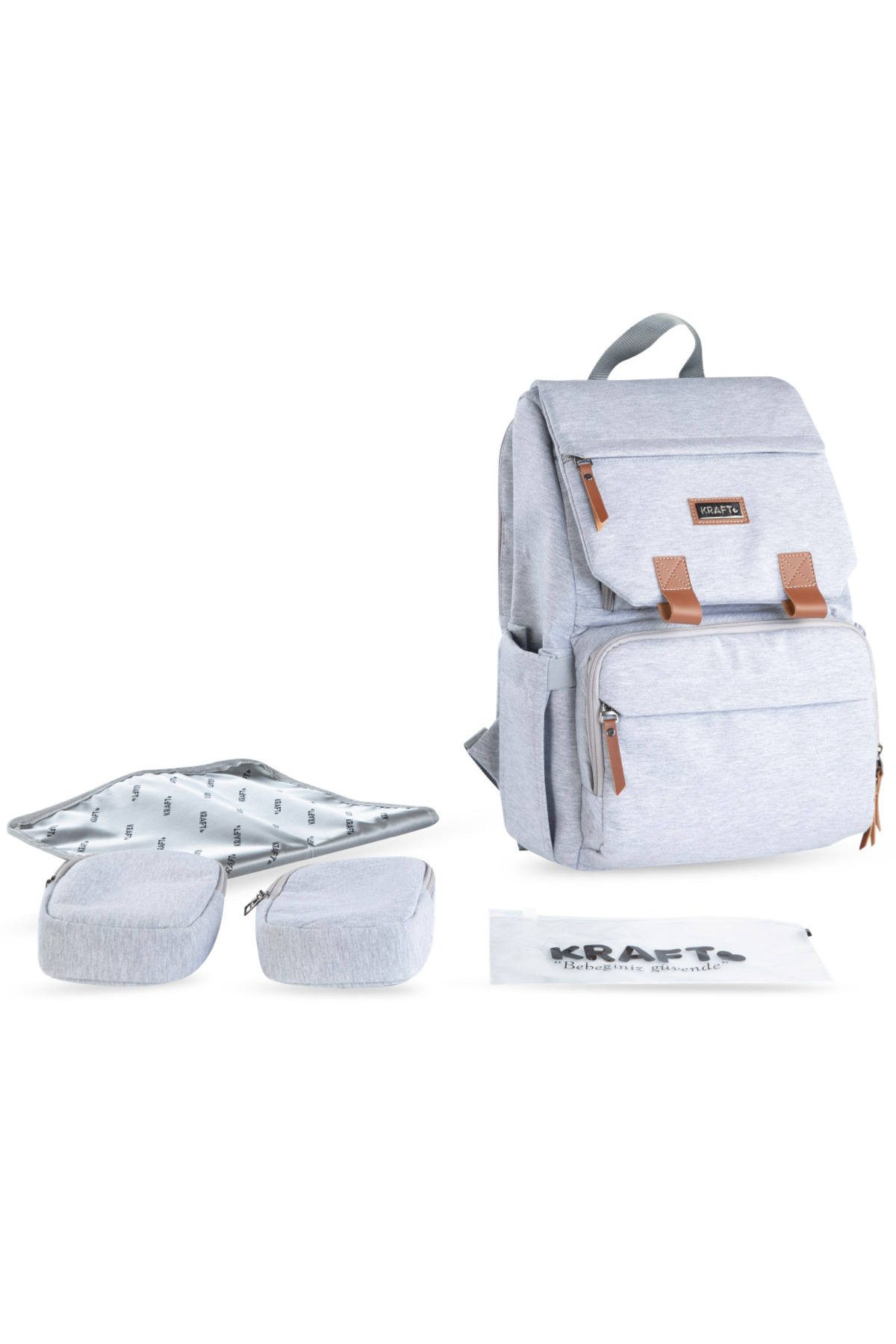 Kraft Moon Bebek Bakım Çantası Açık Gri