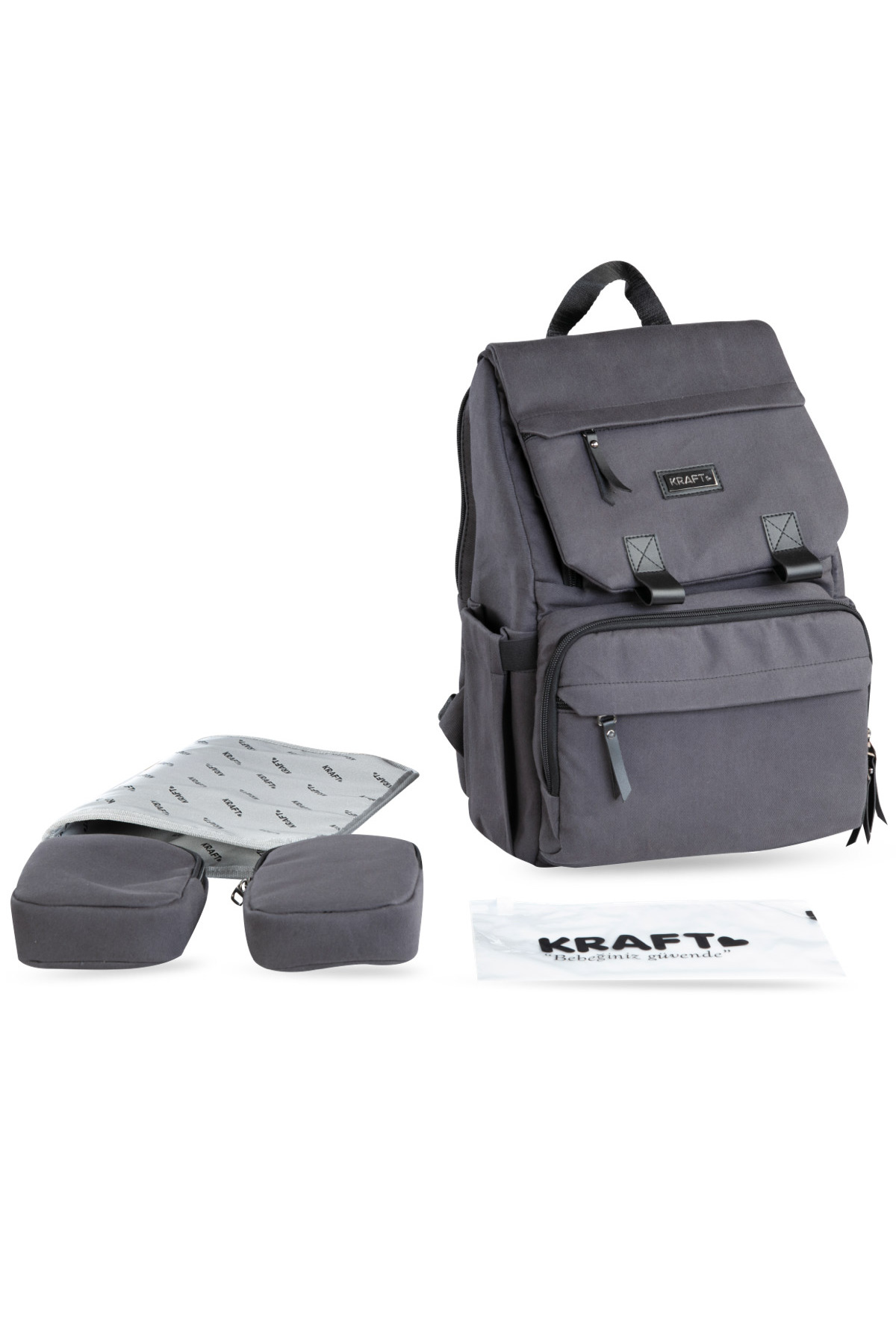 Kraft Moon Bebek Bakım Sırt Çantası - Koyu Gri