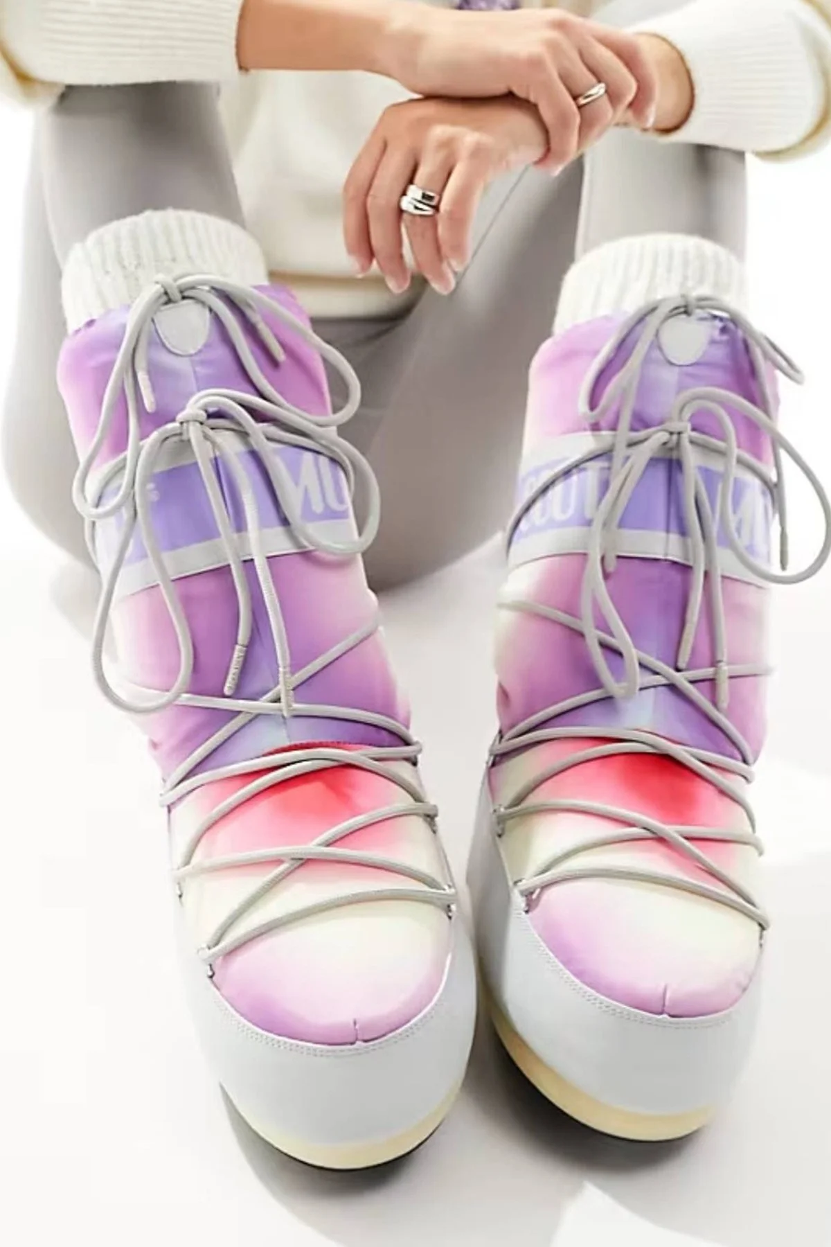 Moon Boot Mb Icon Tie Dye Glacier Gray Snowboot Mor Kırmızı Sarı Batik Kadın Uzun Bot Gri Fiyatı, Yorumları ve Özellikleri
