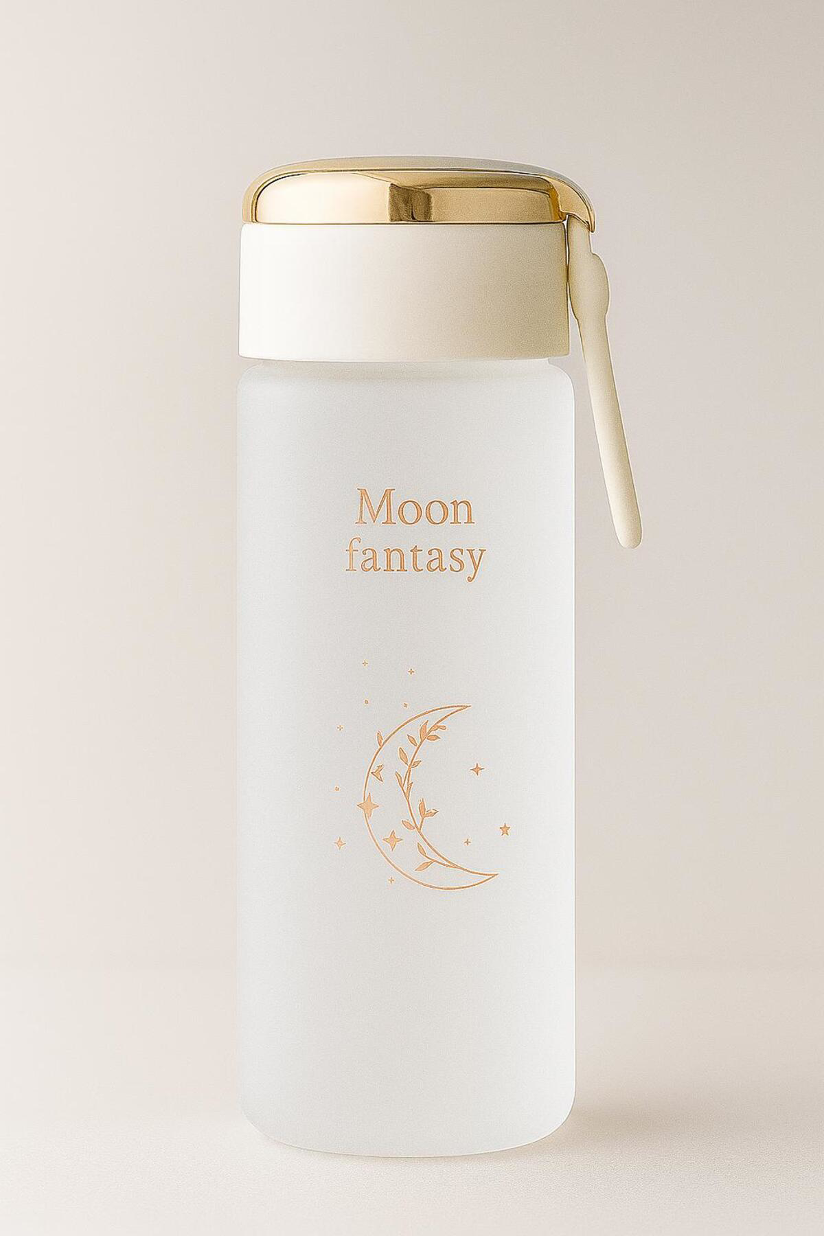 Moon Fantasy Bej Matara – 500 ml Çevirmeli Kapaklı Taşınabilir Su
