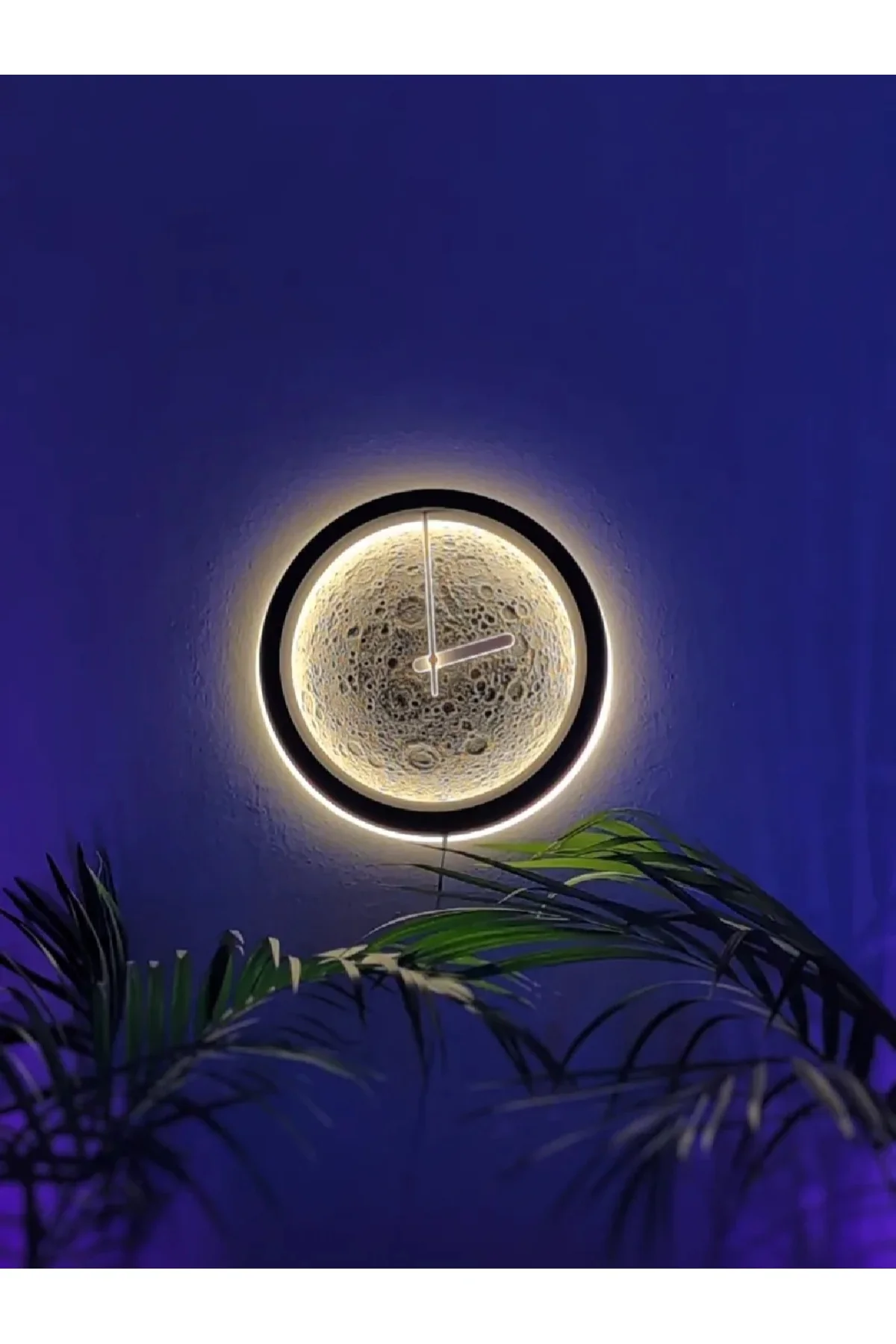 Moon Lamp Led Işıklı Ay Saati 30x30