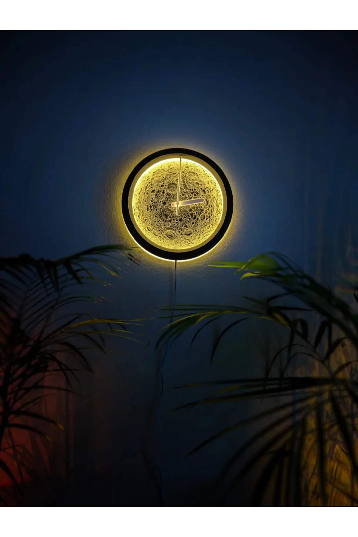 Moon Lamp Led Işıklı Ay Saati 30x30