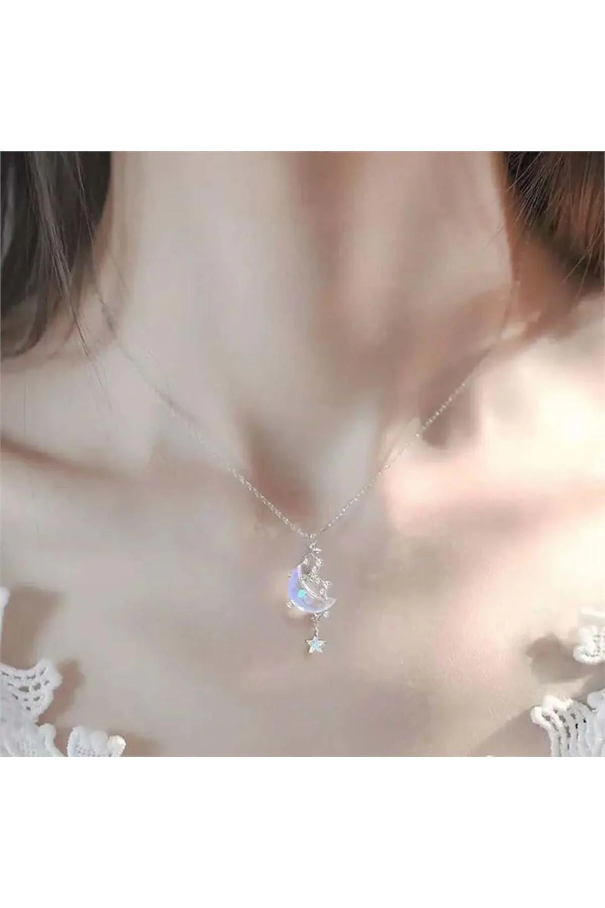 Moon & Stars Silver Kolye