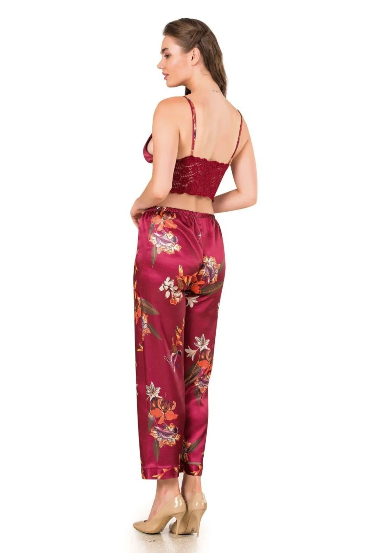 Moongirl 330  Üçlü Saten Pijama Takım