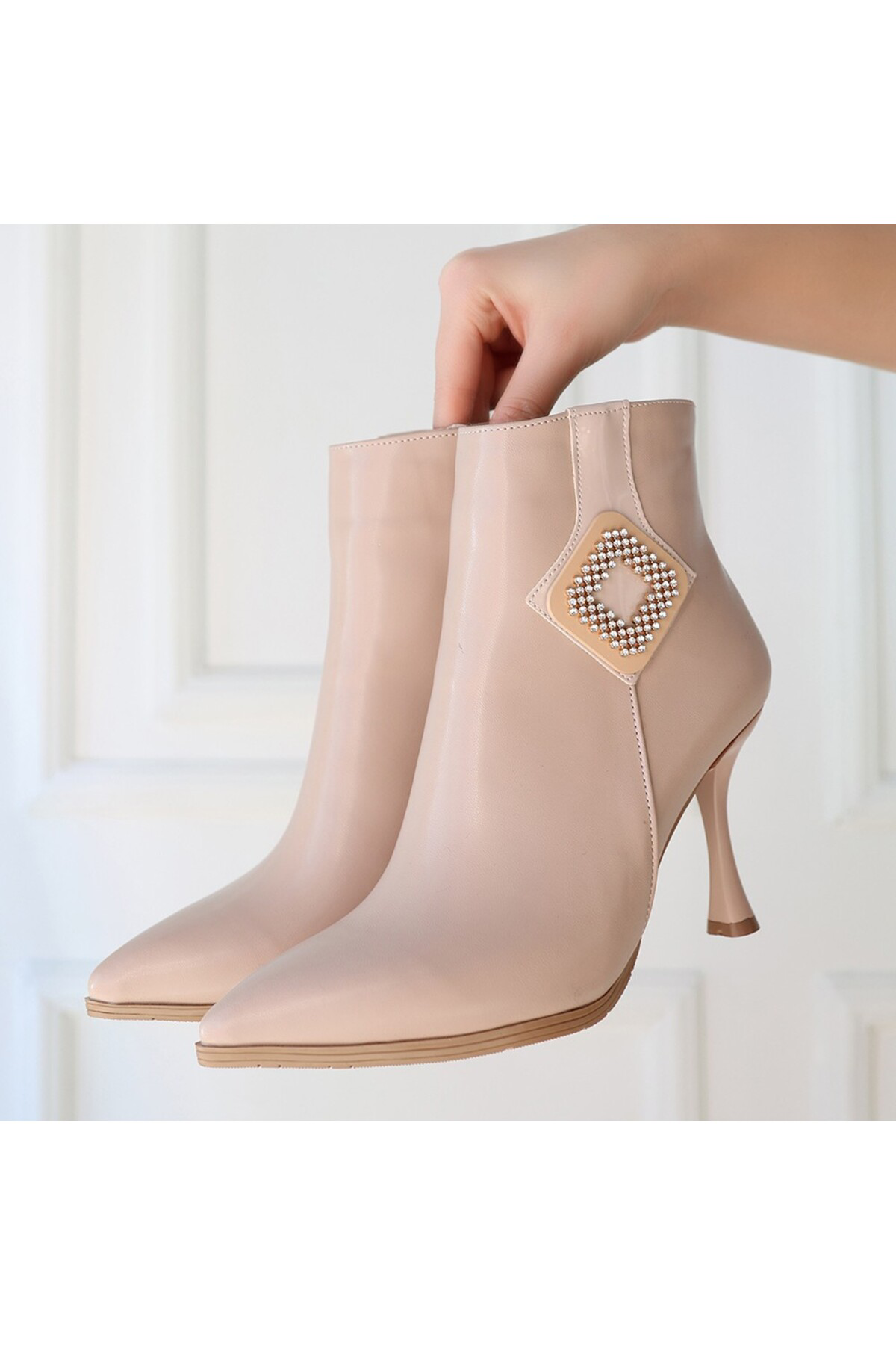 Moose Nude Cilt Topuklu Bot - Lisinya