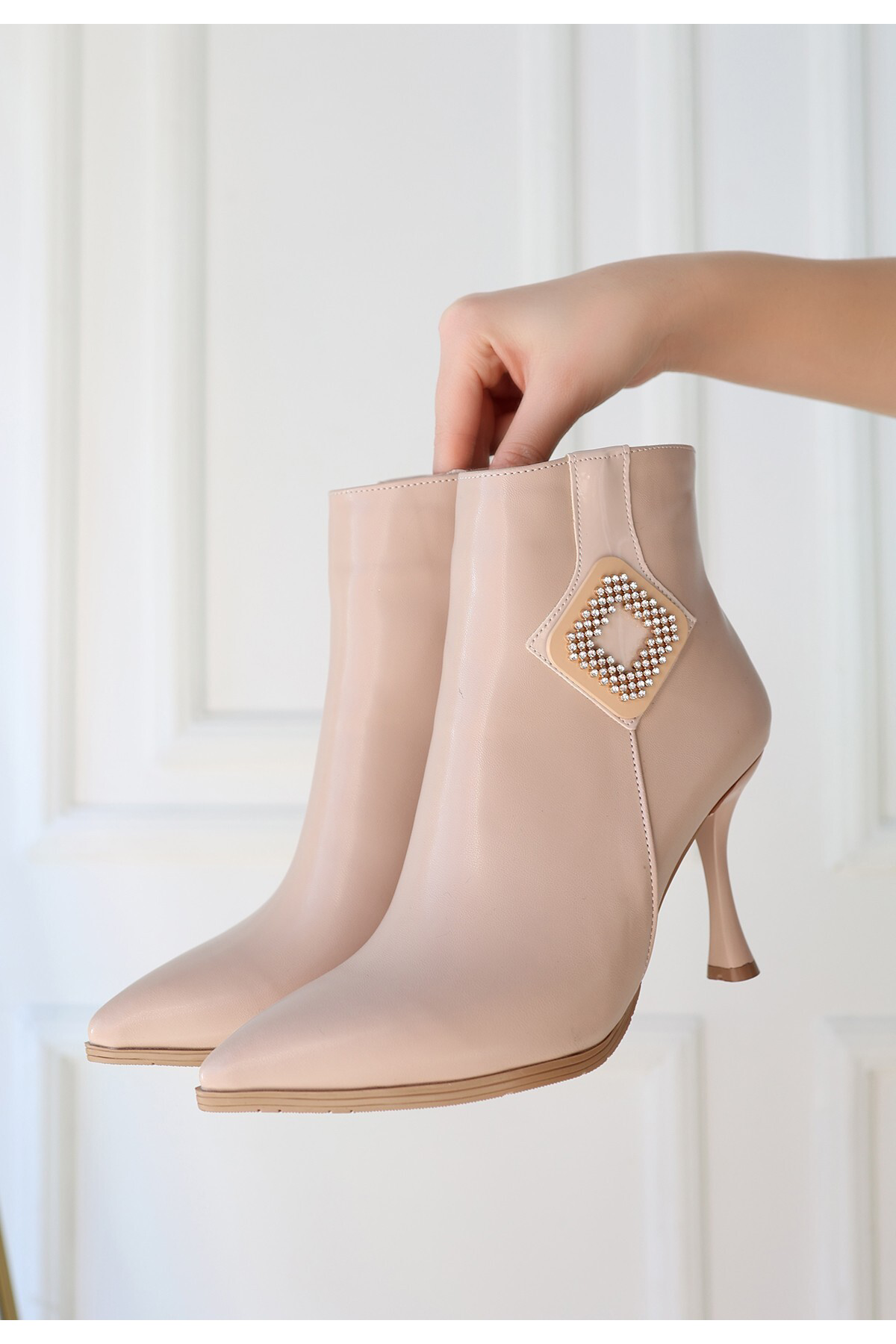 Moose Nude Cilt Topuklu Bot - Lisinya