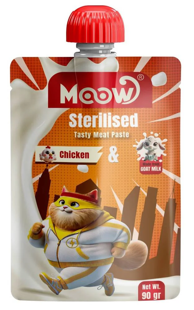 Moow Kısırlaştırılmış Kedi İçin Tavuklu Keçi Sütlü Kedi Et Ezmesi 90 gr