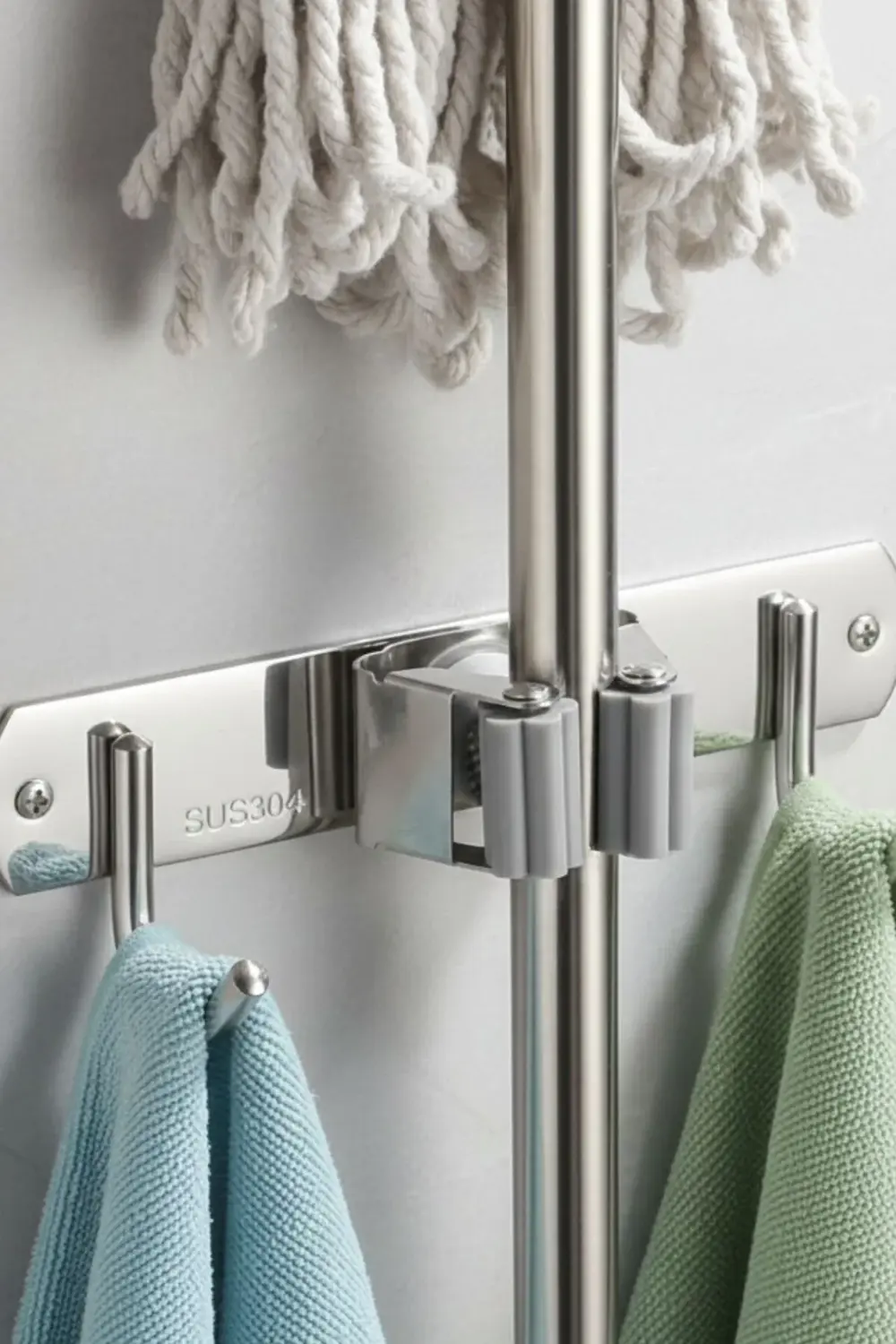 Mop Bez Havlı Askısı Duvara Monte – Paslanmaz Çelik Temizlik Apar
