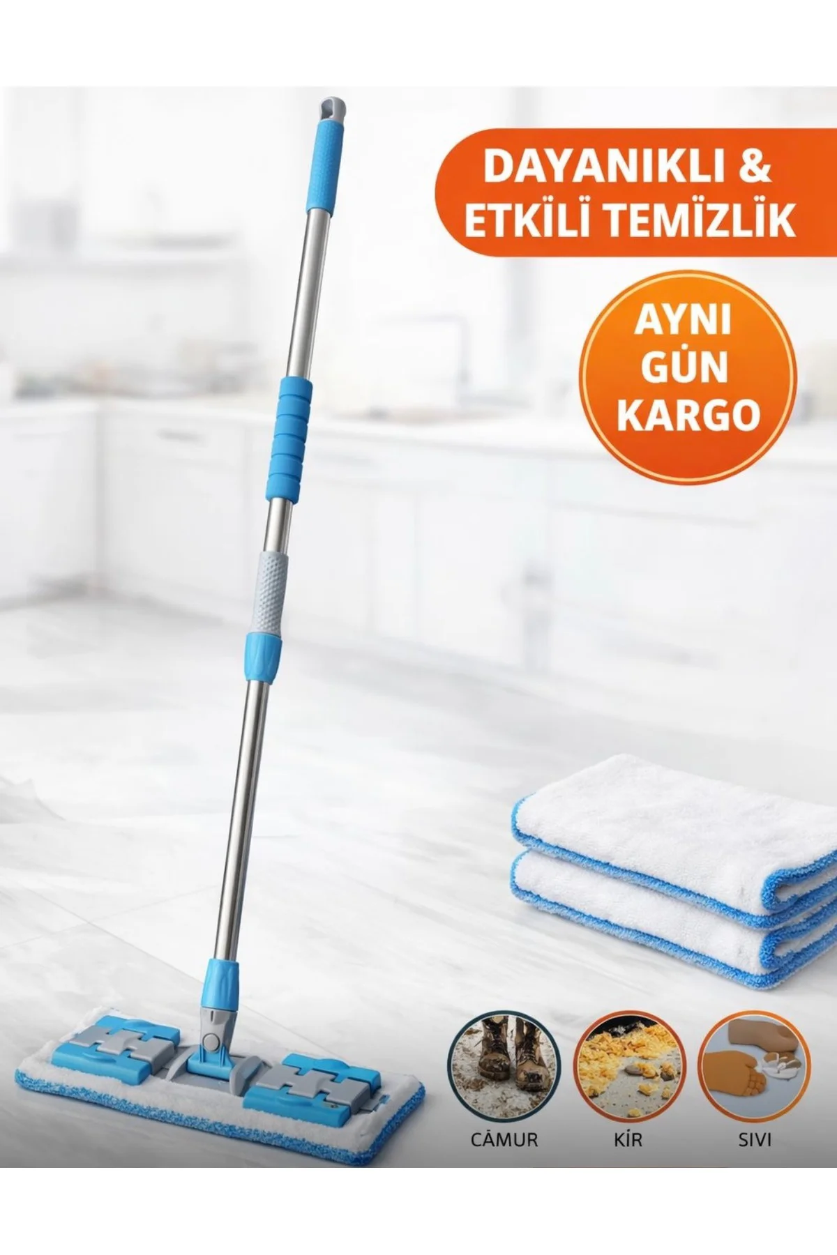 Mop Set Mandallı Çok Amaçlı Temizlik Mopu
